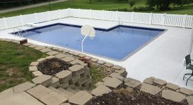 20x40 L Vinyl Liner pool with basketball game